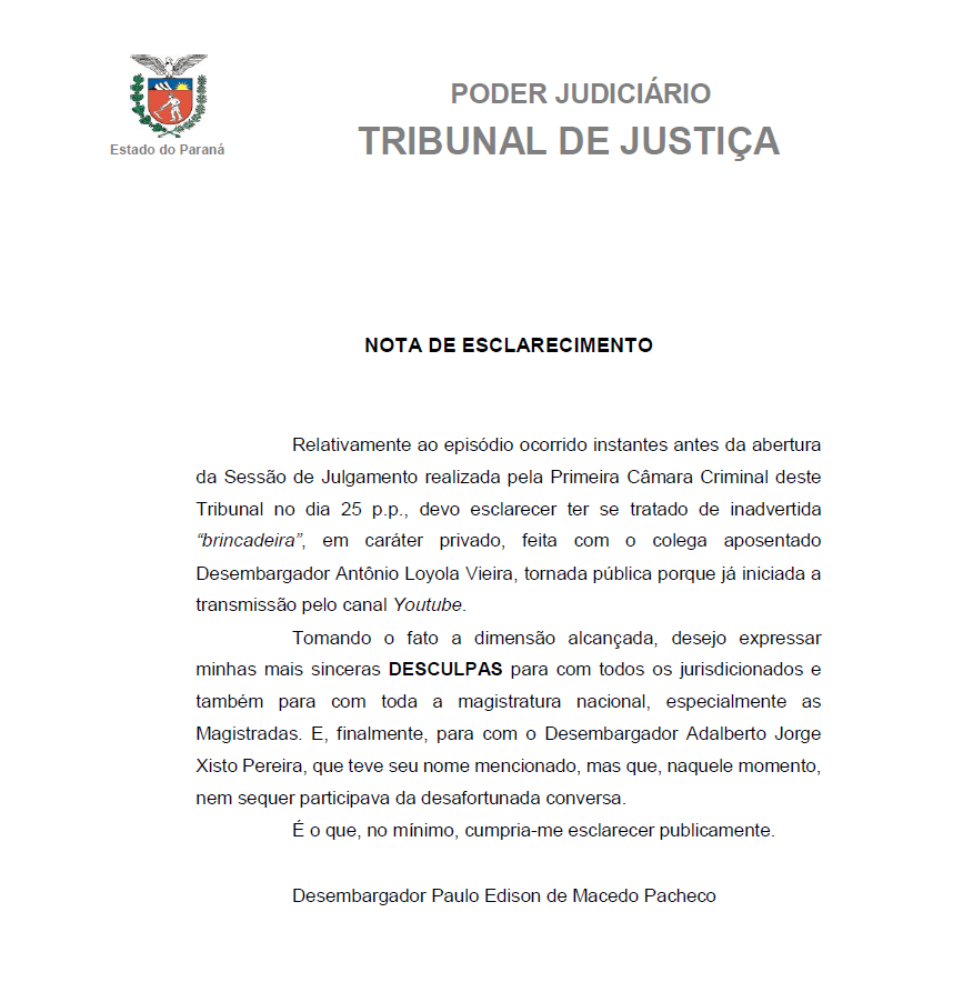 nota esclarecimento paulo pacheco