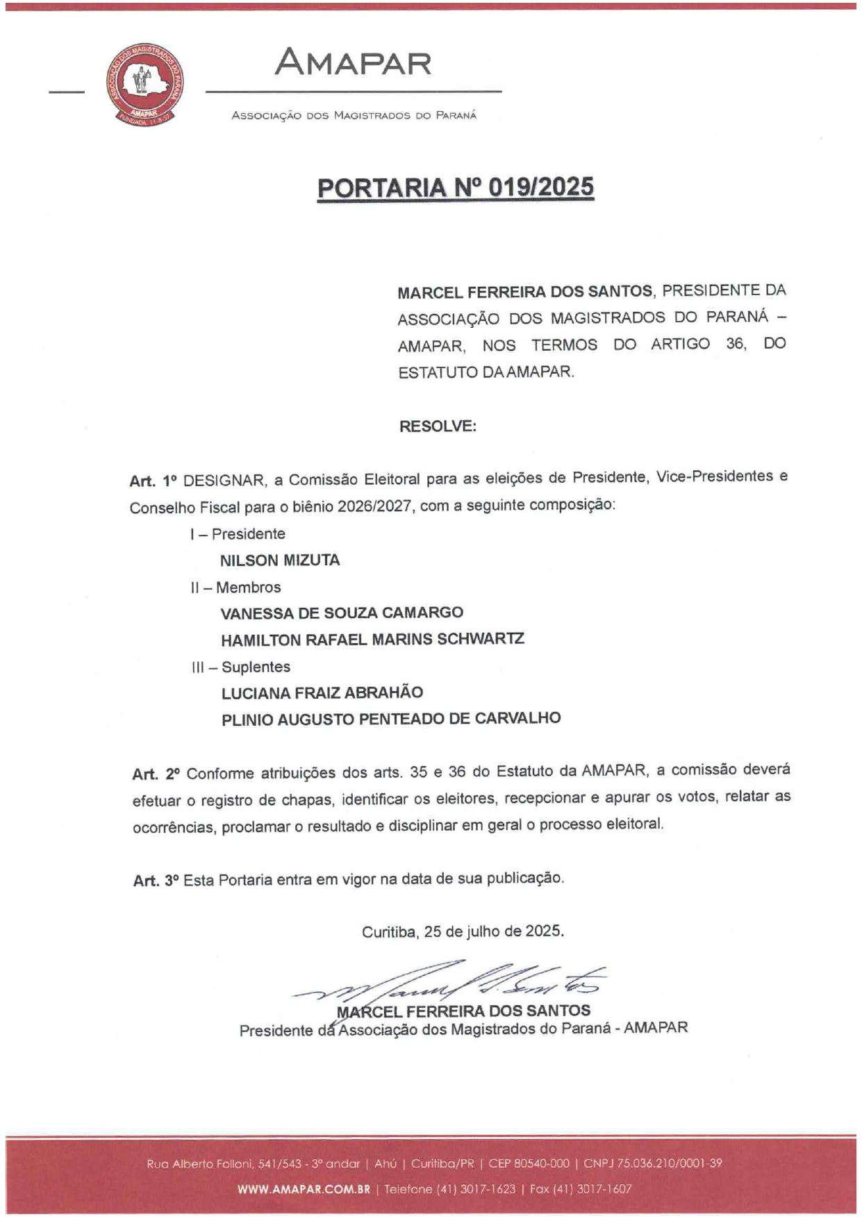 portaria comissao