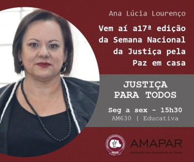 Vem aí a17ª edição da Semana Nacional da Justiça pela Paz em casa