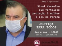 Sinal Vermelho que fortalece proteção à mulher é Lei no Paraná