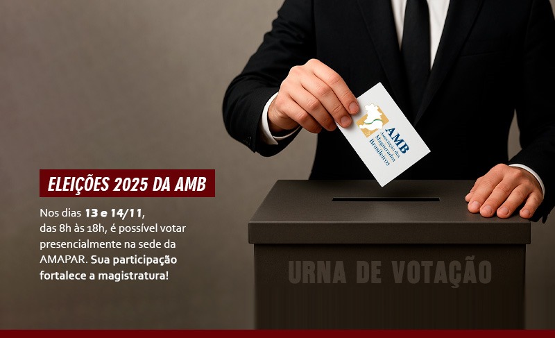 Compareça à sede administrativa da AMAPAR para votar e fortaleça a magistratura