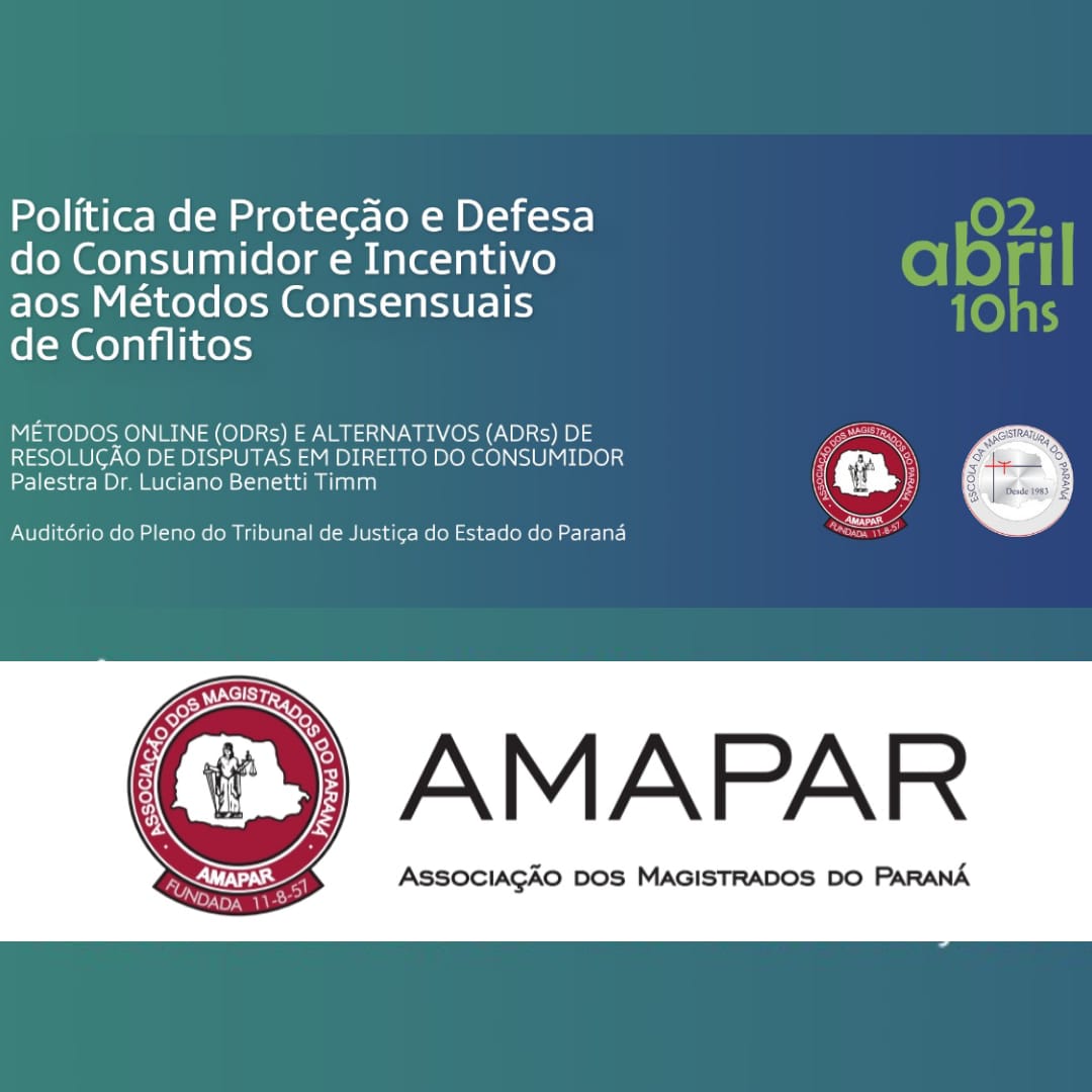 AMAPAR convida associados para palestra com o secretário nacional do consumidor, Luciano Benetti Timm